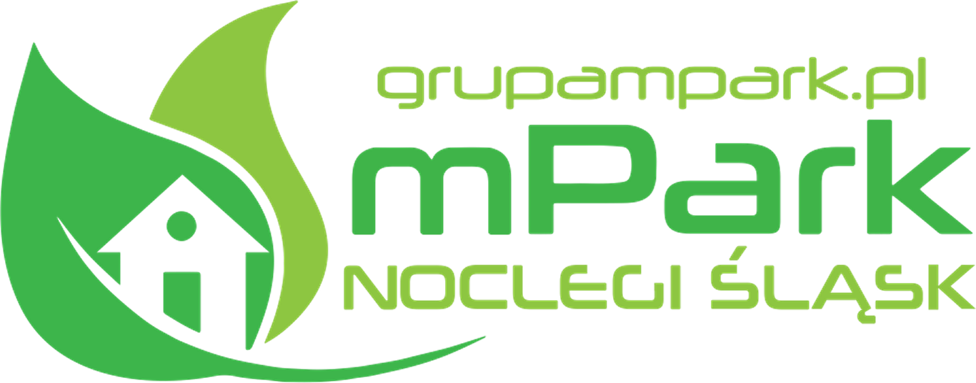 Grupa mPark — Noclegi Śląsk, logo z listkiem